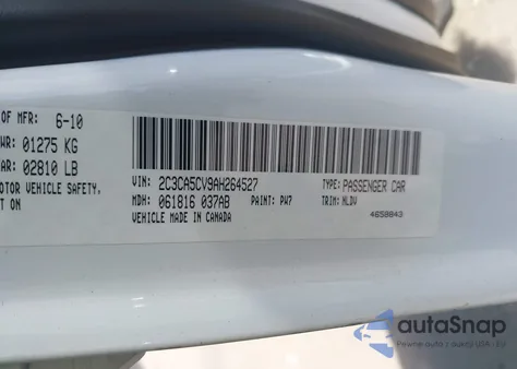 2010 Chrysler 300 Touring/Signature Series/Executive Series from USA, damaged, VIN 2C3CA5CV9AH264527